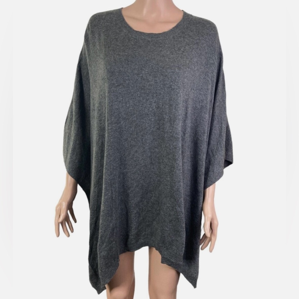 Mystree OS soft gray poncho sweater one size fits most